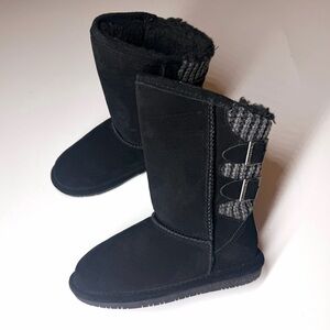 Bearpaw Girl's Boshie Black Suede Water Resistant Boots - Size 13